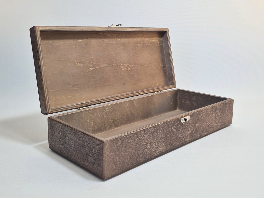 Brown Wooden Keepsake Box / Storage Box / Gift Set Box 14.17 X 5.70 X 2
