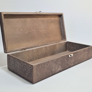Brown Wooden Keepsake Box / Storage Box / Gift Set Box  14.17 x 5.70 x 2.95 inch