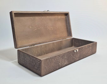 Brown Wooden Keepsake Box / Storage Box / Gift Set Box  14.17 x 5.70 x 2.95 inch
