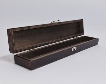 Knife Storage Box / Dark Brown / 15.35 x 2.16 x 1.57 inch