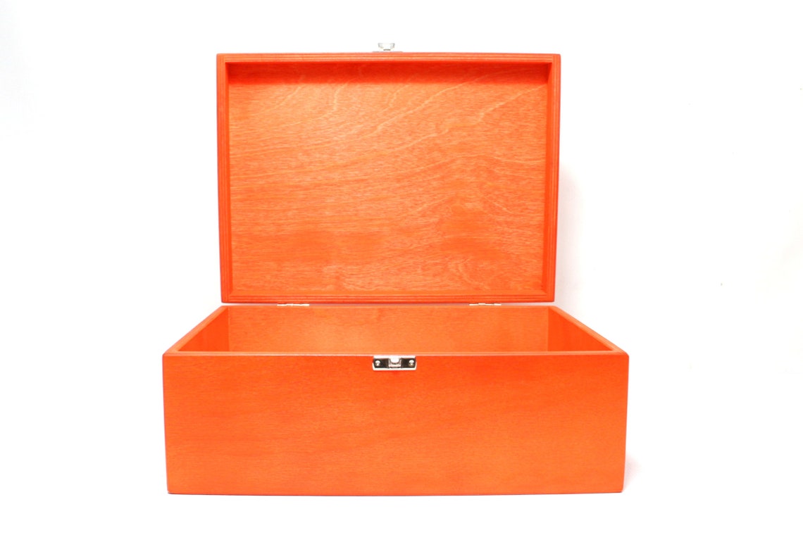 Wooden A4 Size Box / Orange Box / Storage Box / 12 X 8.66 X Etsy