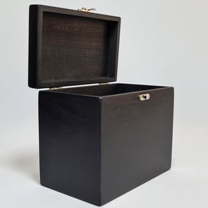 Wooden Box / Storage Box / 7.67x4.33x6.69 inch / Black Box / Gift Box / Black Urn / Plywood Box / Storage Box / Black Storage Box image 1