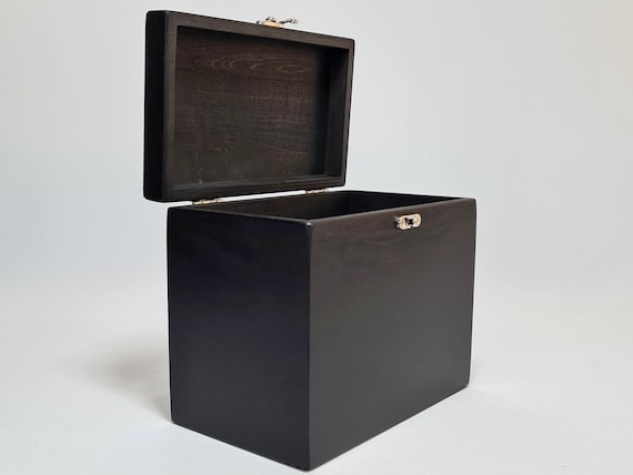 Black Stained Plywood Storage Box (7.67x4.33x6.69 Inch) - Etsy Israel
