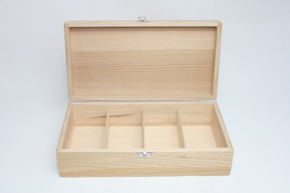 Caja madera almacenaje té infusiones 6 compartimientos estilo vintage