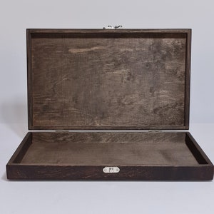 Dark Brown Wooden Box / Wooden Gift Box / Dark Brown Keepsake Box 13.8 x 7.87 x 1.57 inch