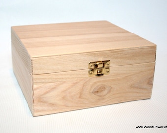 Houten geschenkdoos / Keepsake Box / Ash Wood Box 6,30 x 5,70 x 2,95 inch / Natural Wood Box / Eco Gift / Real Wood Box / Handgemaakte doos