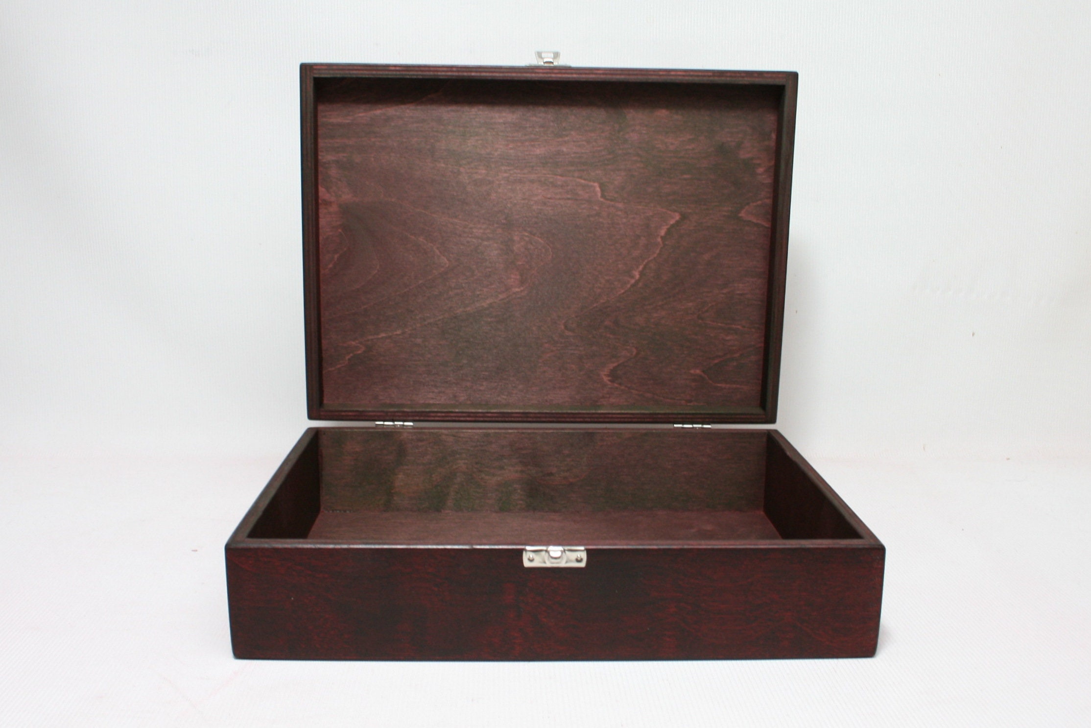 Wooden A4 Size Box / Dark Red Wooden Box / A4 Size Storage Box Etsy