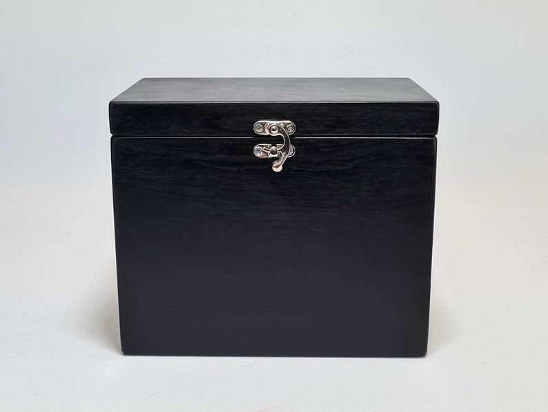 Wooden Box / Storage Box / 7.67x4.33x6.69 inch / Black Box / Gift Box / Black Urn / Plywood Box / Storage Box / Black Storage Box image 5