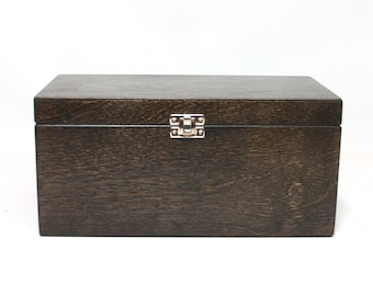 木箱 / 10x5x5インチ / 収納ボックス / ダークブラウン - Etsy 日本