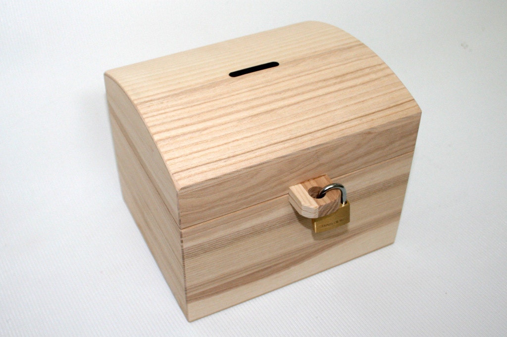 Wooden Money Box with Padlock / Ash Wood Chest / Wooden Etsy Wooden Money Box with Padlock / Ash Wood Chest / Wooden Etsy