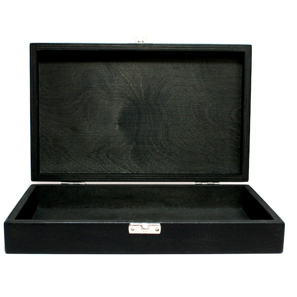 Black Wooden Box / Wooden Gift Box / Keepsake Box 9.84 x 5.90 x 1.77 inch