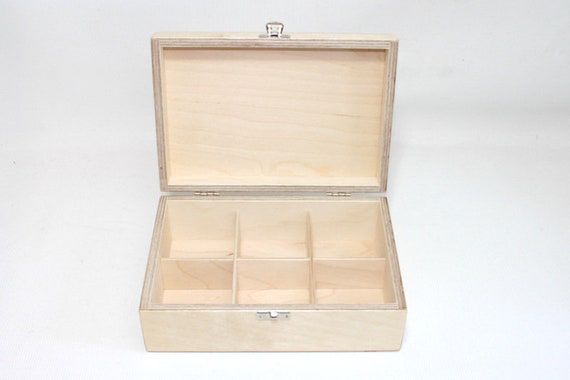 Caja de clasificación de madera - 6 compartimentos