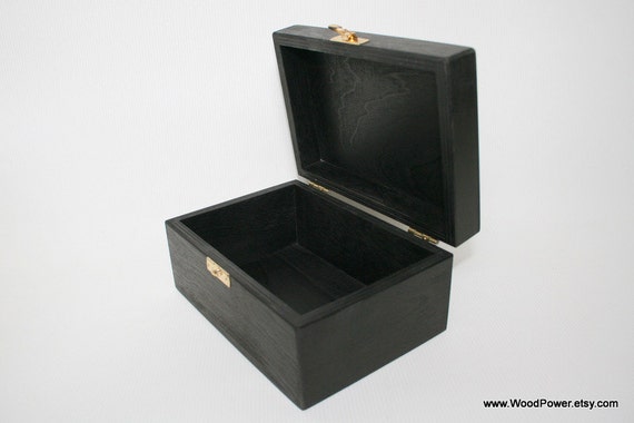 Black Wooden Gift and Keepsake Box / 6 X 4 X 3 Inch / Black Storage Box /  Black Gift Box / Black Urn / Dark Wood Box / Favor Box/ Wood Box 