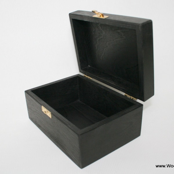 Black Wooden Gift and Keepsake Box / 6 x 4 x 3 inch / Black Storage Box / Black Gift Box / Black Urn / Dark Wood Box / Favor Box/ Wood Box