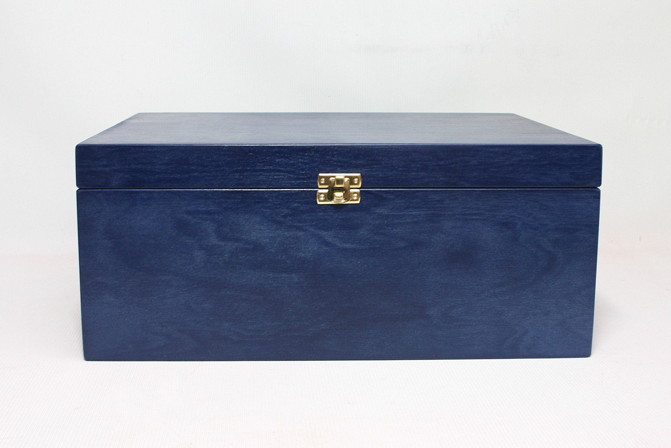 Dark Blue Wooden Box / Large Gift Box / Big Storage Box / Etsy Australia