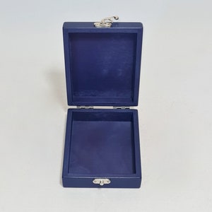 Small Gift Box / Keepsake Box / Dark Blue Box 4.13 x 5.31 x 1.37 inch / Small Wooden Box / Little Box / Small Gift Box / Favor Box image 2