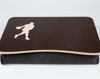 Laptop Bed Tray / Basketball Gift / iPad Table / Serving Tray / Breakfast Tray / Pillow Tray / Wooden Laptop Stand Basketball