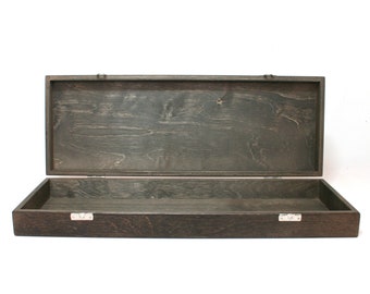 Wooden Gift and Keepsake Box / Dark Brown Box / Plywood Box 17.71 x 7.48 x 2.16 inch