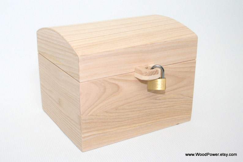 Wooden Chest with Padlock / Ash Wood Box 5.90 x 4.92 x 4.72 Etsy