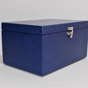 Dark Blue Wooden Box / Gift Box / Keepsake Box / Storage Box 9.05 x 5.90 x 4.72 inch image 7