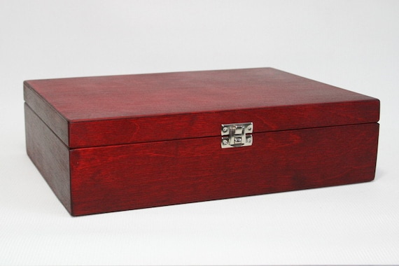 Red Wooden Keepsake Box Gift Storage Wooden Keepsake Box Gift