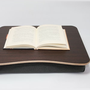 Wenge Wooden Laptop Lap Tray: Pillow Cushion iPad Table