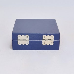 Small Gift Box / Keepsake Box / Dark Blue Box 4.13 x 5.31 x 1.37 inch / Small Wooden Box / Little Box / Small Gift Box / Favor Box image 5