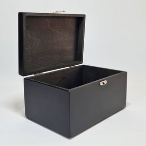 Zwarte houten kist / geschenkdoos / aandenkendoos / opbergdoos 9,05 x 5,90 x 4,72 inch