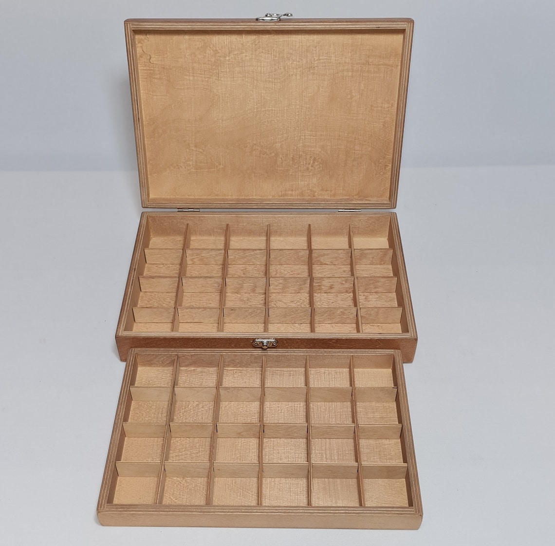 48 Compartment Wooden Collection Box: Jewelry & Collectibles Storage - Etsy