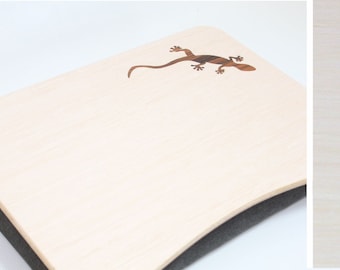 Lizard Inlay Wooden Laptop Bed Tray: Breakfast iPad Table