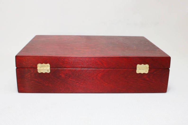 Wooden A4 Size Box / Red Wooden Box / A4 Size Storage Box / 12 Etsy