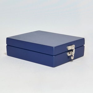 Small Gift Box / Keepsake Box / Dark Blue Box 4.13 x 5.31 x 1.37 inch / Small Wooden Box / Little Box / Small Gift Box / Favor Box image 3