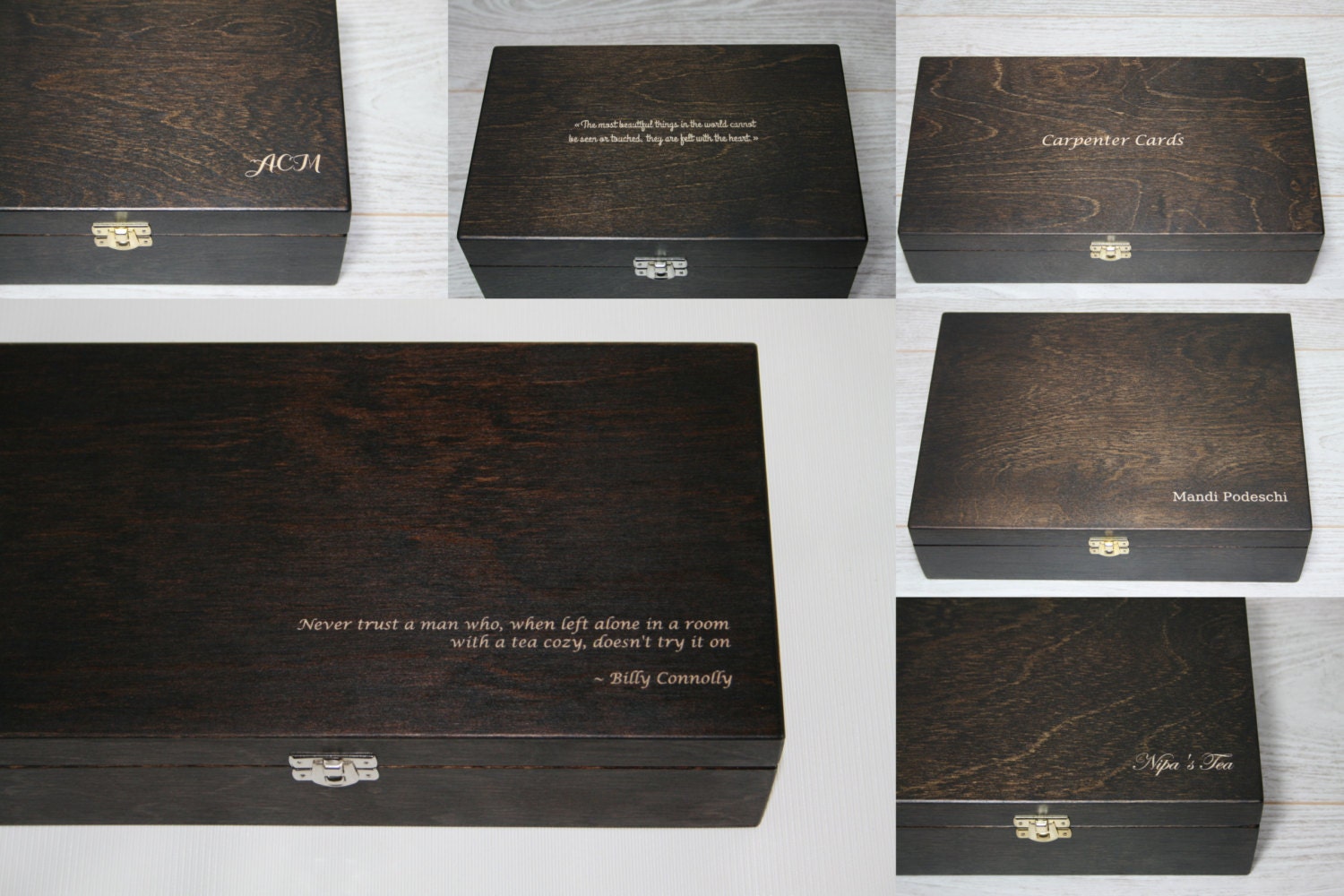 Wooden Keepsake Box / Jewelry Box / Wooden Storage Box / Dark Etsy