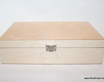 Wooden Box for DIY Projects/ Unfinished Wooden Box with 12 Compartments / Storage Box / Keepsake Box / Collection Storage Box