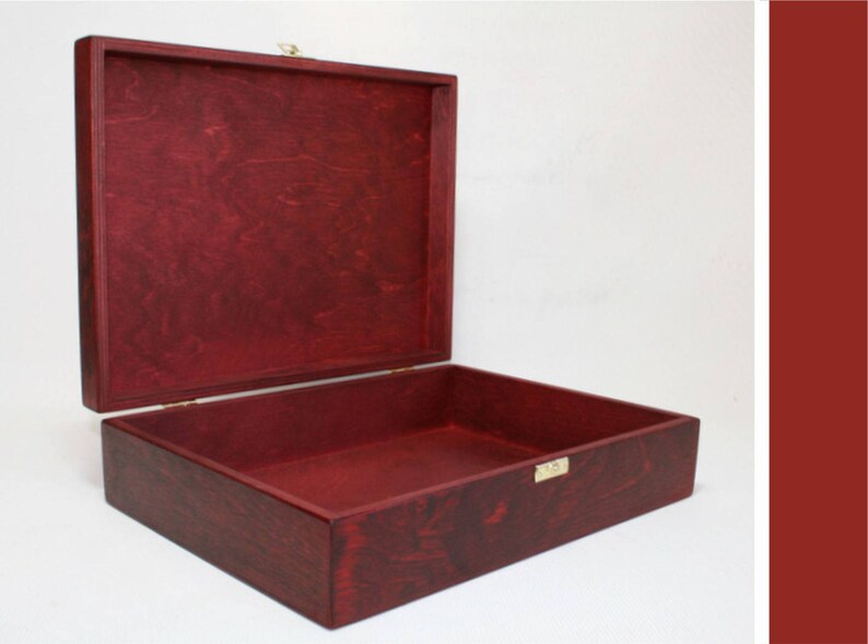 Wooden A4 Size Box / Red Wooden Box / A4 Size Storage Box / 12 Etsy