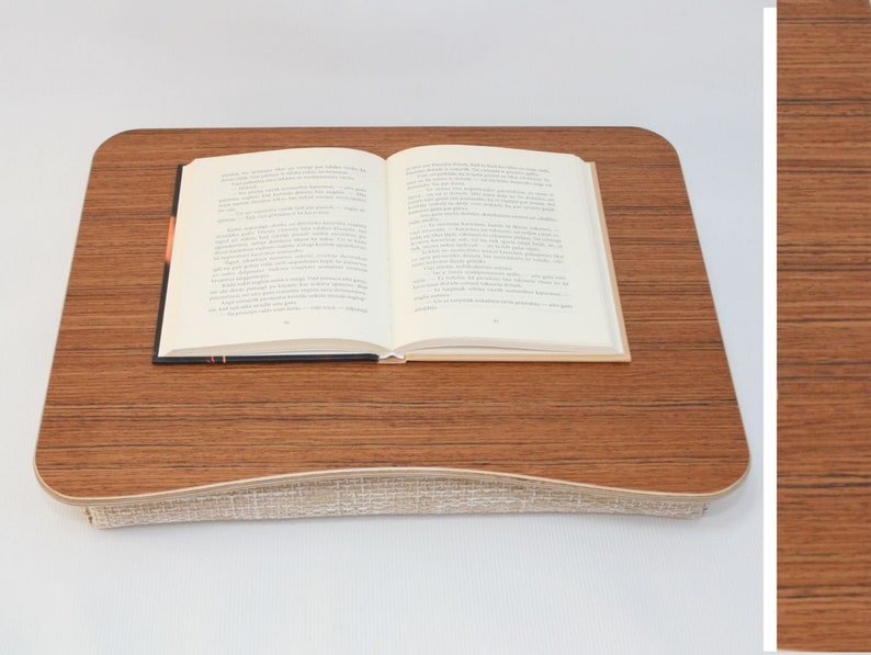 Wood Laptop Bed Tray / Teak Desk / iPad Table / Pillow Tray / Breakfast Tray / Laptop Stand Teak image 1