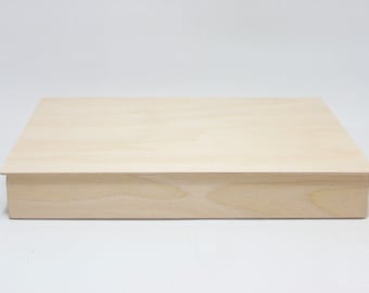 Holzkiste im A4-Format für DIY-Projekte / unvollendete Holzkiste / aufgesetzte Deckelschachtel 12 x 20 x 20 x 3 cm (andere Abmessungen erhältlich)