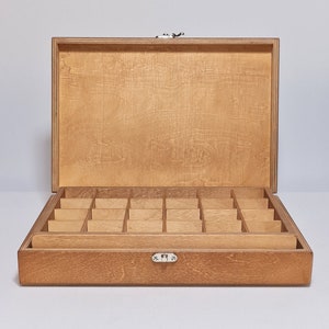 48 Compartment Wooden Collection Box: Jewelry & Collectibles Storage - Etsy