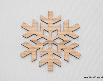 Fiocco di neve in legno / decorazione di Natale / Christmas Tree ciondolo / pendente di legno di frassino