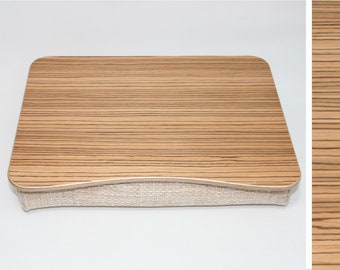 Houten laptopbedlade / iPad-tafel / dienblad / ontbijtlade / kussenlade / laptopstandaard Zebrano 3