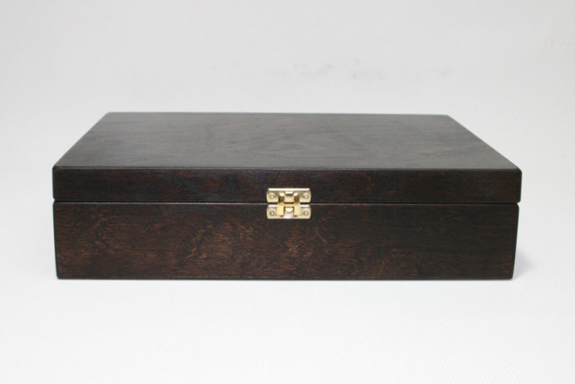 Wooden A4 Size Box / Dark Brown Wooden Box / A4 Size Storage Etsy