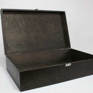 Large Storage Box / Big Wooden Box / Wooden Gift and Keepsake Box / Dark Brown Box 16.53 x 9.45 x 4.33 inch