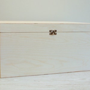 Large Unfinished Wooden Box: DIY Project Storage (16x11x6.30 inch)