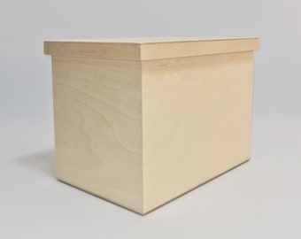 Unfinished Plywood Box with Lid: DIY Project Storage (11x7x8 inch)
