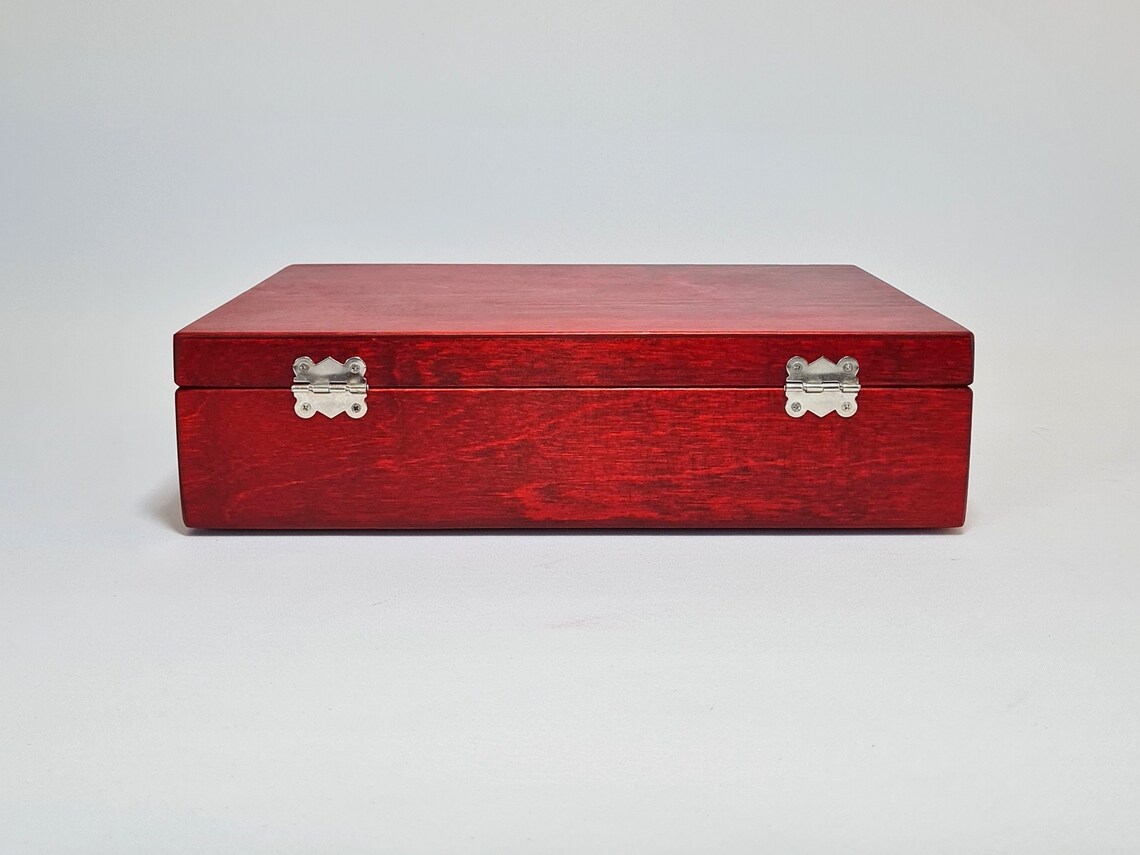 Wooden A4 Size Box / Red Wooden Box / A4 Size Storage Box / 12 Etsy