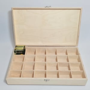 DIY 24 Compartments Wooden Tea Box / Tea Organizer / Personalized Box Option