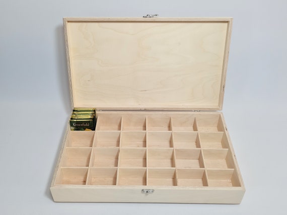 Caja de té de madera con 24 compartimentos DIY / Organizador de té / Opción  de caja personalizada -  México