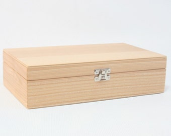 Houten geschenkdoos / Keepsake Box / houten opbergdoos / Ash Wood Box / Natural Wood Box 9,84 x 5,32 x 2,56 inch