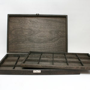 30 Compartment Box / Collection Display Box / Dark Brown Collection Box with Removable Layer