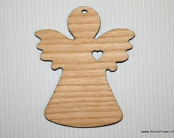 Angelo di legno / decorazione albero di Natale (frassino)